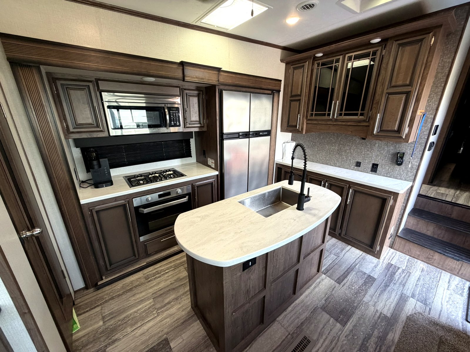 Residential kitchen inside Myrtle Beach camper rental